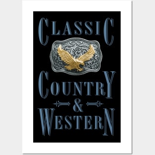 Golden Eagle - Classic Country and Western Belt Buckles Posters and Art